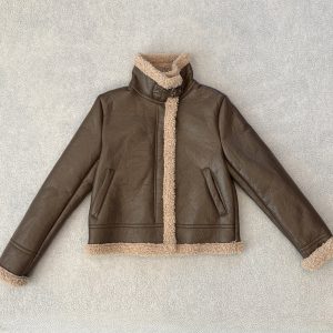 MARILYN & ME FAUX LEATHER BOMBER JACKET-MEDIUM