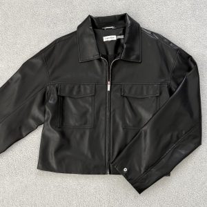 CALVIN KLEIN FAUX LEATHER JACKET-LARGE