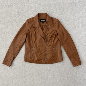 JOU JOU ASYMMETRIC FAUX LEATHER JACKET - LARGE