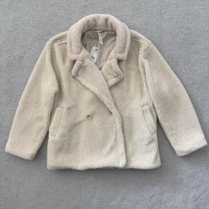 NY COLLECTIONS DOUBLE BREASTED FAUX FUR SHERPA-1X